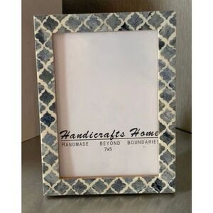 Handmade Moroccan Style 5x7 Mosaic Frame – Blue & Black Tile
